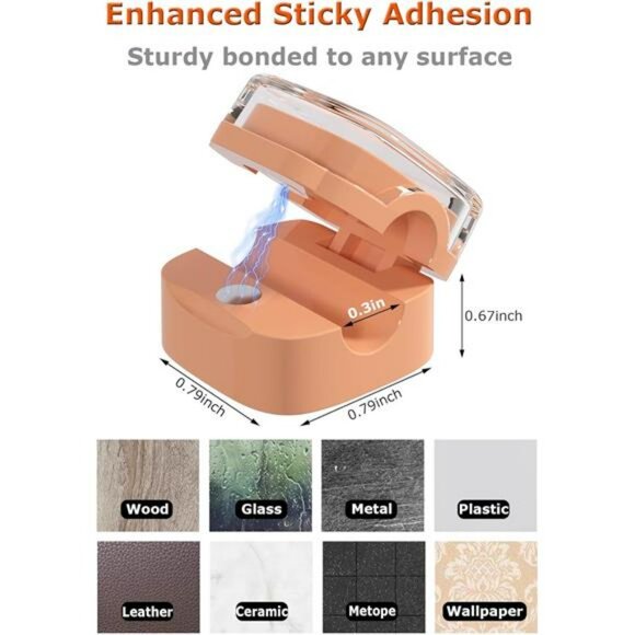 Magnetic Cable Clips Cord Organizer Adhesive Wire Holder Desk Car Wall 8 Pack - Picture 4 of 7